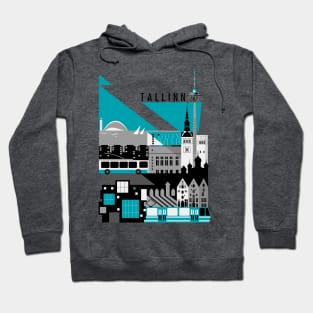 Tallinn. Sini-must-valge. Hoodie